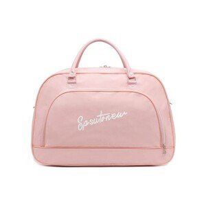 Prostorná cestovní taška na cvičení, růžová, nylon, 47x28x20 cm