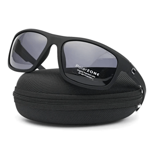 Pánské sportovní sluneční brýle s polarizací, matně černé, UV-400 kat. 3 filtr + pouzdro