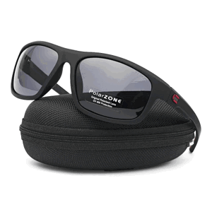 Pánské sportovní sluneční brýle s polarizací, matně černé, UV-400 kat. 3 filtr + pouzdro - Varianta 1