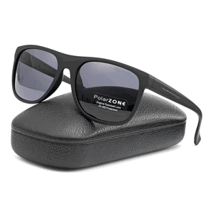 Pánské polarizační sluneční brýle, UV-400 kat. 3 filtr, matně černý rám, šedé čočky