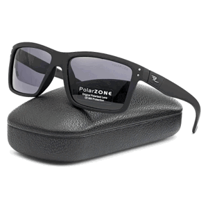 Pánské polarizační sluneční brýle s UV-400 ochranou, matně černý rámeček, šedé čočky