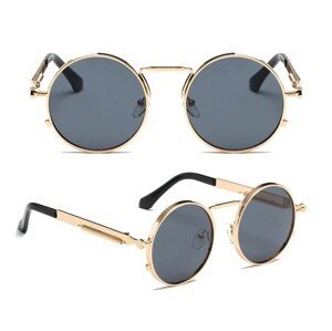 Unisex sluneční brýle lenon s kovovými zlatými obroučkami