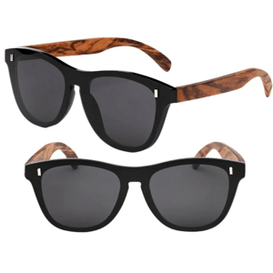 Pánské polarizační sportovní brýle s bambusovými zorníky, černé, UV filtr 400 kat. 3