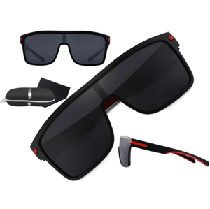 Pánské polarizační sluneční brýle, černé, plastový rám, UV 400 kat. 3 filtr