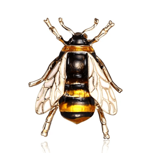 Elegantní brož ve tvaru velkého hmyzu, zlatá bižuterní slitina, 2,5 cm * 3,7 cm
