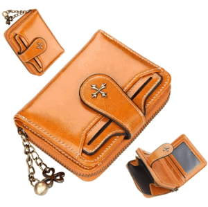 Malá dámská retro peněženka, hnědá, ekologická umělá kůže, 9x12x3 cm