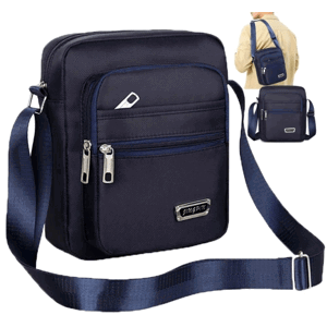 Pánská nepromokavá taška přes rameno, tmavě modrá, oxfordská tkanina, 23x19x6 cm