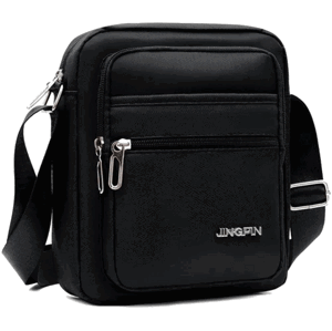 Pánská nepromokavá taška přes rameno, černá, oxfordská tkanina, 20x23x10 cm