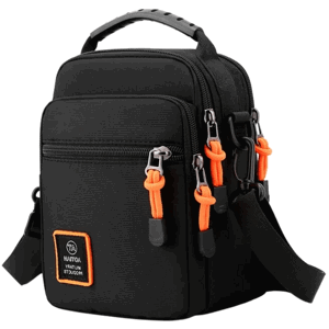 Pánská sportovní taška přes rameno, malá, vodotěsná, Nylon-Oxford tkanina, černá, 15x20x9 cm