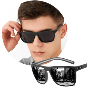 Camerazar Univerzální sportovní polarizační brýle v černé barvě pro pány, styl nerdy