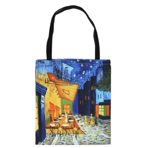 Plátěná taška přes rameno Vincent Van Gogh Terasa kavárny v noci