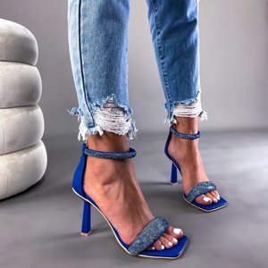 Modré sandále s kamínky