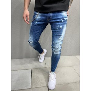 Modré potrhané džíny
