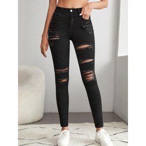 Černé potrhané džíny