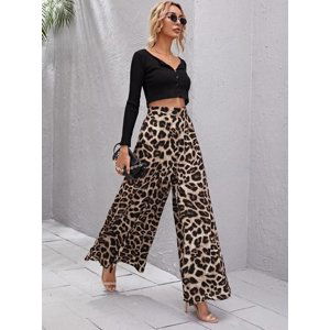Široké kalhoty s leopardím vzorem