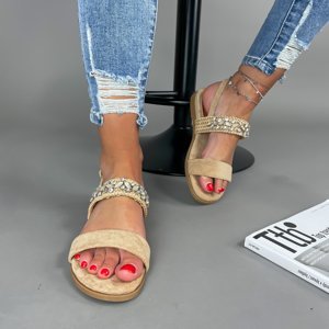 Béžové sandále s kamínky
