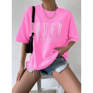 Růžové oversize tričko