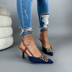 Tmavě modré džínové sandále