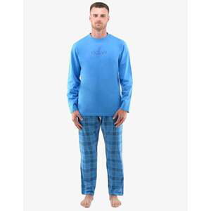 Pánské pyžamo dlouhé GINO 79135P atlantic tm. šedá XL