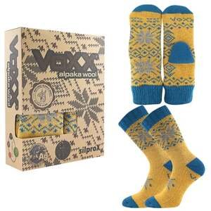 Dárková krabička ponožek a palčáků VoXX ALTA SET tmavě žlutá 35-38 (23-25)