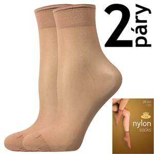 Punčochové ponožky NYLON SOCKS 20 DEN / 2 páry beige uni