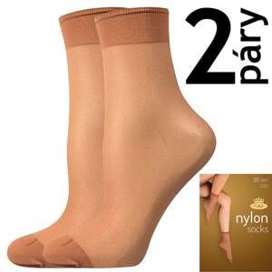 Punčochové ponožky NYLON SOCKS 20 DEN / 2 páry opal uni