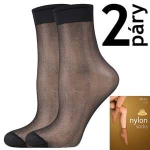 Punčochové ponožky NYLON SOCKS 20 DEN / 2 páry nero uni