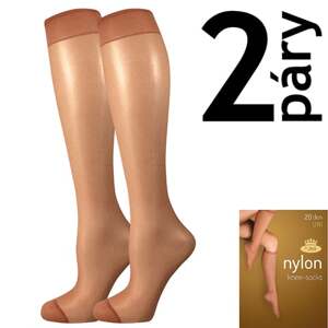 Punčochové podkolenky NYLON KNEE SOCKS  2 páry opal uni