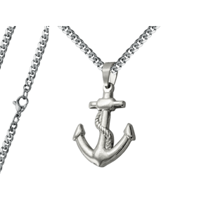 Pánský náhrdelník Kotva Typ řetízku: Řetízek chirurgická ocel 55 cm x 0,35 cm plochý 2646/RET4