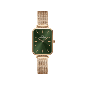 Daniel Wellington DW Hodiny Quadro Pressed Melrose Emerald 20x26mm Růžové zlato