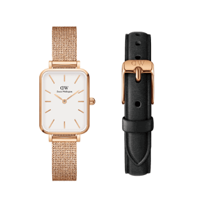 Daniel Wellington DW Quadro Pressed Melrose + Sheffield Strap 20x26mm Růžové zlato