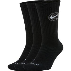 Nike Everyday Crew Socks - Unisex - Ponožky Nike - Černé - DA2123-010 - Velikost: S