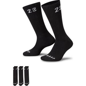 Jordan Essentials 3 Pack Crew Black Socks - Unisex - Ponožky Jordan - Černé - DA5718-010 - Velikost: S