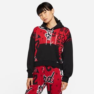 Jordan All-over Printed Fleece Wmns - Dámské - Mikina Jordan - Černé - DD9295-010 - Velikost: XS