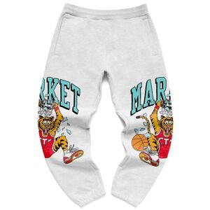 Market Dunking Cat Sweatpants Ash Grey - Pánské - Kalhoty MARKET - Šedé - 395000237/0016 - Velikost: XL