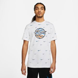 Nike Swoosh Ball Basketball Tee White - Pánské - Triko Nike - Bílé - DO2250-100 - Velikost: L