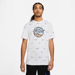 Nike Swoosh Ball Basketball Tee White - Pánské - Triko Nike - Bílé - DO2250-100 - Velikost: 2XL