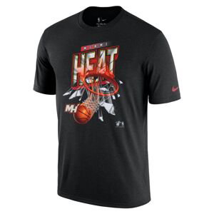 Nike Miami Heat Courtside Tee - Pánské - Triko Nike - Černé - DN4774-010 - Velikost: L