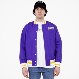 Mitchell & Ness 75th Anniversary Warm Up Jacket Los Angeles Lakers Dark Purple - Pánské - Bunda Mitchell & Ness - Fialové - OJBF1201-LALYYPPPDKPR - Ve