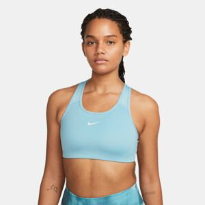 Nike Dri-FIT Swoosh Women's Medium-Support 1-Piece Pad Sports Bra Blue - Dámské - Sportovní podprsenka Nike - Modré - BV3636-495 - Velikost: XL