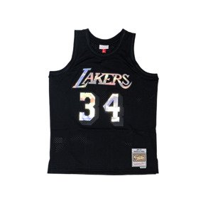 Mitchell & Ness Iridescent Swingman Shaquille O’Neal Jersey - Pánské - Dres Mitchell & Ness - Černé - SMJYLF19035-LALBLCK96SON - Velikost: M