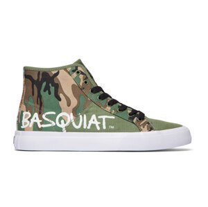 DC Shoes x Basquiat Manual High-Top Camo Shoes - Pánské - Tenisky DC Shoes - Zelené - ADYS300687-BLM - Velikost: 41