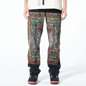 Pleasures Walk On Me Rug Denim Pants Black - Pánské - Kalhoty Pleasures - Černé - P22SP035-BLACK - Velikost: 36