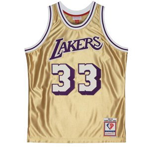 Mitchell & Ness Los Angeles Lakers Kareem Abdul-Jabbar 75th Gold Swingman Jersey - Pánské - Dres Mitchell & Ness - Vícebarevné - SMJY4398-LAL83KABGOLD