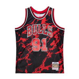 Mitchell & Ness NBA Chicago Bulls Dennis Rodman Team Marble Swingman Jersey - Pánské - Dres Mitchell & Ness - Černé - TFSM1278-CBU97DRDBLCK - Velikost