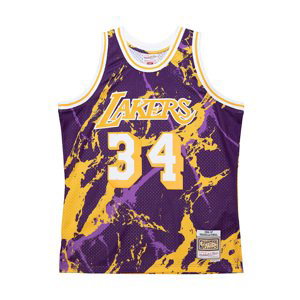 Mitchell & Ness NBA Los Angeles Lakers Shaquille O'Neal Team Marble Swingman Jersey - Pánské - Dres Mitchell & Ness - Fialové - TFSM1278-LAL96SONPTPR