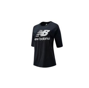 New Balance Essentials Stacked Logo Tee - Dámské - Triko New Balance - Černé - WT03519BK - Velikost: XS