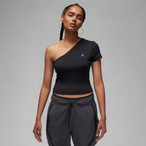 Jordan Dri-FIT Wmns Asymmetrical Short-Sleeve Top - Dámské - Triko Jordan - Černé - DV1267-010 - Velikost: M