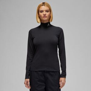 Jordan Flight Wmns Mock Neck Long-Sleeve Top - Dámské - Triko Jordan - Černé - DQ4618-010 - Velikost: XS