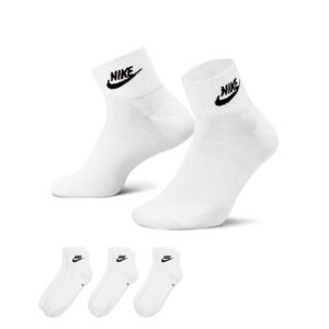 Nike Everyday Essential Ankle Socks 3-Pack White - Unisex - Ponožky Nike - Bílé - DX5074-101 - Velikost: XL